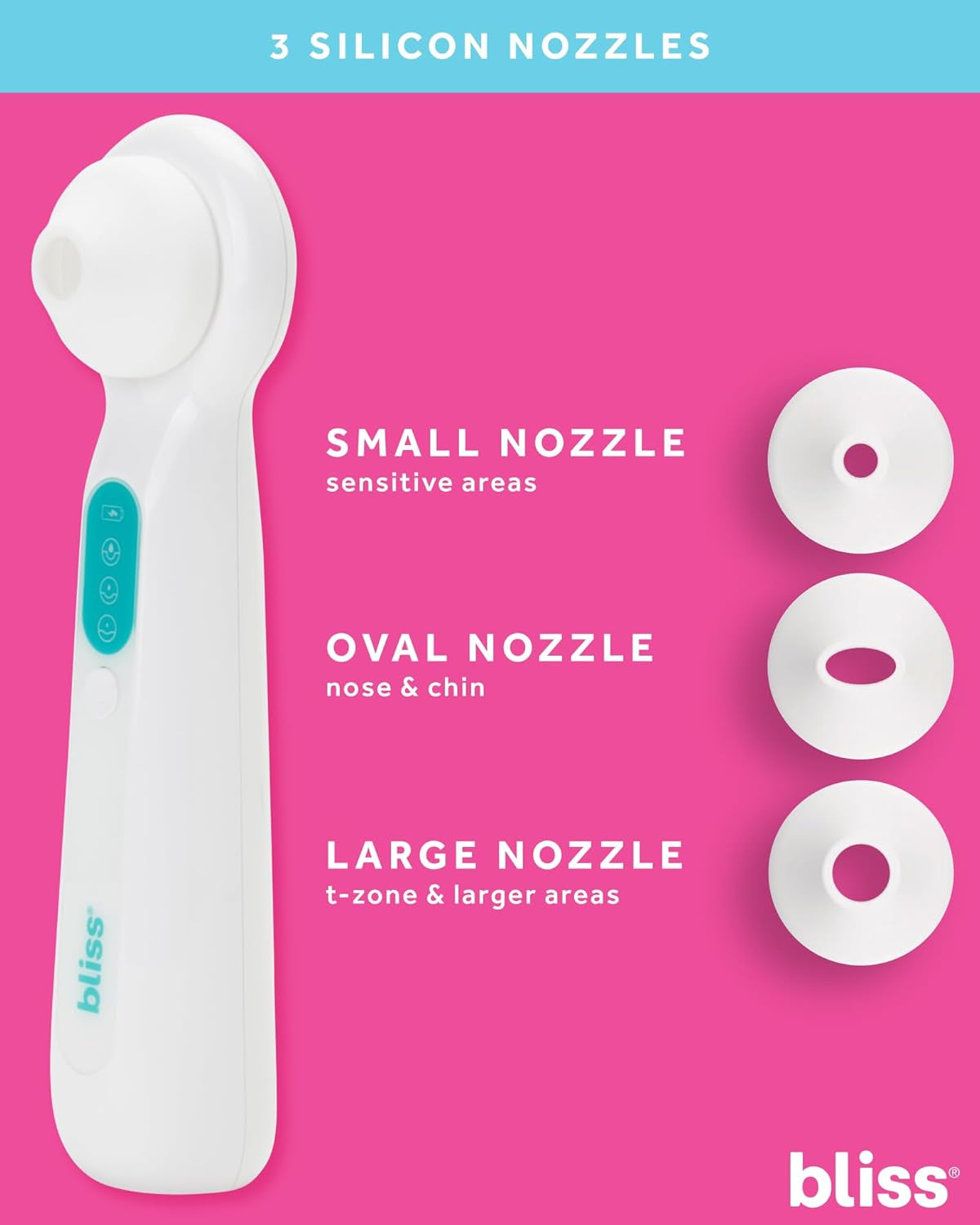 Blackhead Remover Vacuum - Silicone Nozzle Blackhead Extractor - Pore Cleaner with 3 Suction Levels and LED Magnifier, Whitemint Green