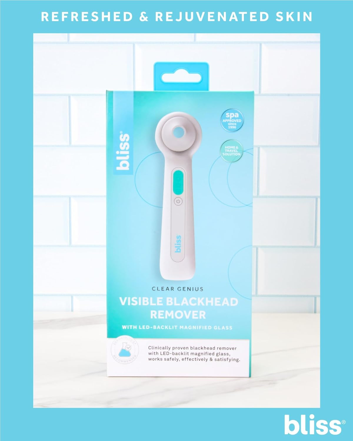 Blackhead Remover Vacuum - Silicone Nozzle Blackhead Extractor - Pore Cleaner with 3 Suction Levels and LED Magnifier, Whitemint Green