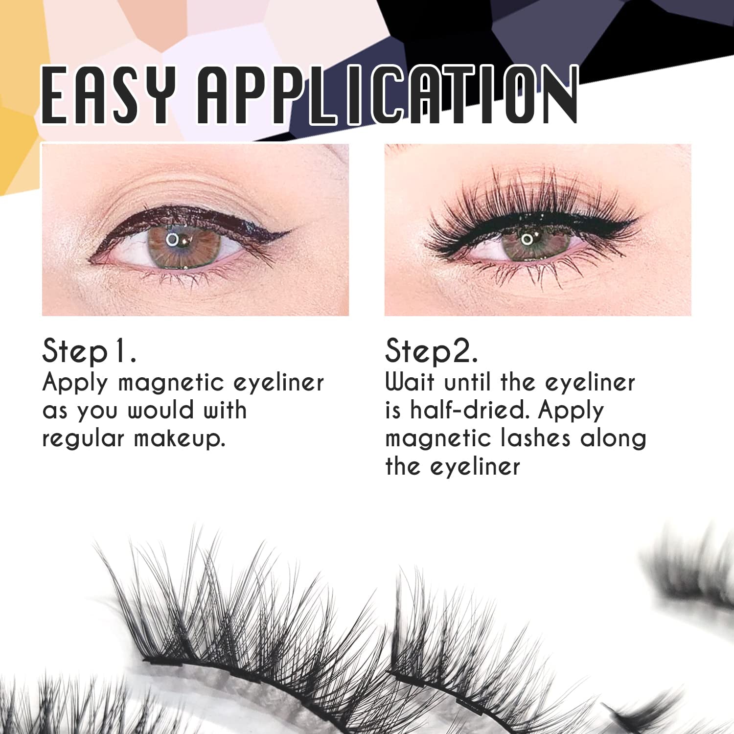 Magnetic Magic Lashes with Eyeliner, Most Natural Looking Magnetic Eyelashes Kit with Applicator, Best 8D and 3D Look, Reusable Fake Eye Lash, No Glue, Strongest Waterproof Liquid Liner