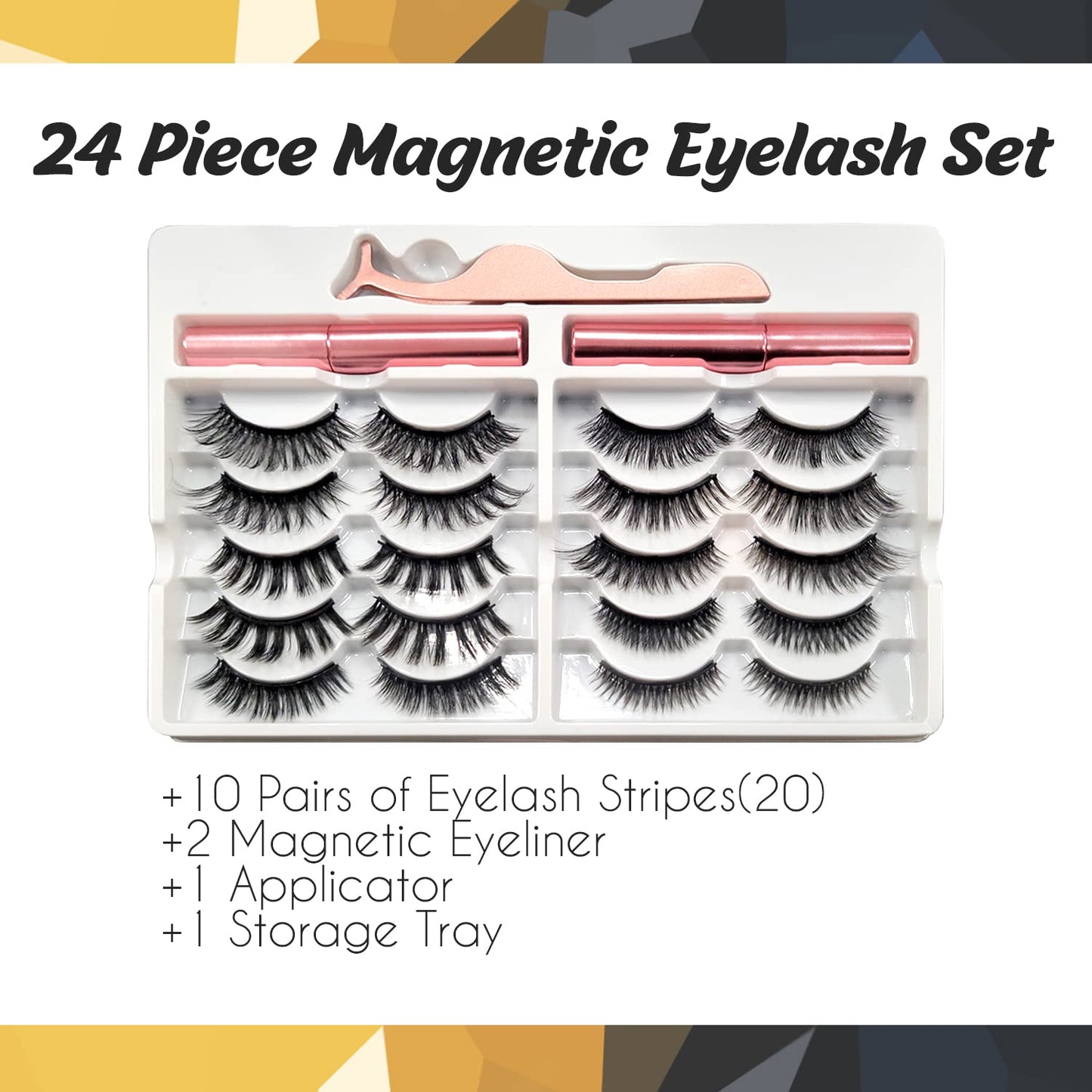 Magnetic Magic Lashes with Eyeliner, Most Natural Looking Magnetic Eyelashes Kit with Applicator, Best 8D and 3D Look, Reusable Fake Eye Lash, No Glue, Strongest Waterproof Liquid Liner